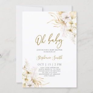 Boheems Tropisch Baby shower Meisje Uitnodiging