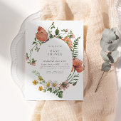 Boheems Wildflower Butterfly Baby shower Kaart