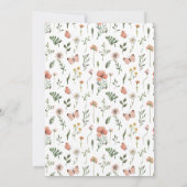 Boheems Wildflower Butterfly Baby shower Kaart (Achterkant)