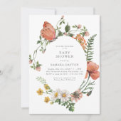 Boheems Wildflower Butterfly Baby shower Kaart (Voorkant)