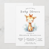 Boheemse aangepaste Giraffe Baby shower Kaart (Voorkant / Achterkant)