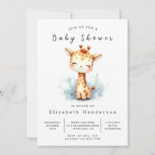 Boheemse aangepaste Giraffe Baby shower Kaart