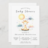 Boheemse aangepaste Giraffe Baby shower Kaart (Voorkant / Achterkant)