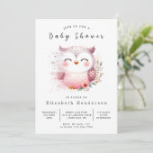 Boheemse aangepaste uil Baby shower Kaart (Staand voorkant)