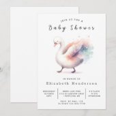 Boheemse aangepaste zwaan Baby shower Kaart (Voorkant / Achterkant)