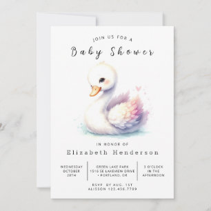 Boheemse aangepaste zwaan Baby shower Kaart