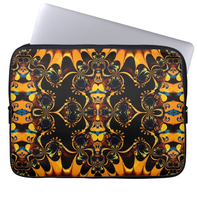 Boheemse aardetinten Tribal Batik Laptop Sleeve (Voorkant)