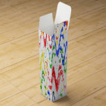 Boheemse Abstracte Chevron Wijn<br><div class="desc">Dit trendy originele ontwerp is een explosie van primaire kleuren en heeft abstracte chevrons in rood,  blauw,  groen en geel tegen een witte achtergrond.</div>
