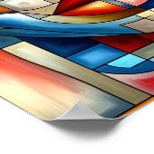 Boheemse Abstracte moderne vrouw gezicht Poster (Hoek)