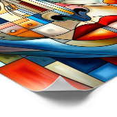 Boheemse Abstracte moderne vrouw gezicht Poster. Poster (Hoek)