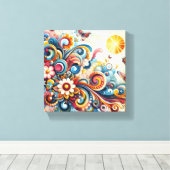 Boheemse Abstracte muurschildering Canvas Afdruk (Insitu (Houten vloer))