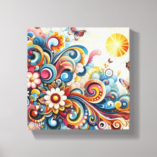 Boheemse Abstracte muurschildering Canvas Afdruk (Voorkant)