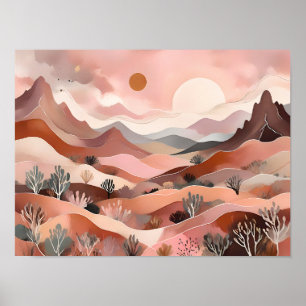 Boheemse Abstracte woestijnduinen - Dromerig lands Poster