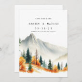 Boheemse afdrukbare berg save the date (Voorkant / Achterkant)