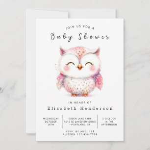 Boheemse afdrukbare uil Baby shower Kaart