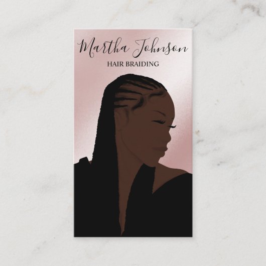 Boheemse Afro Amerikaanse vlechten QR-code Visitekaartje (Voorkant)