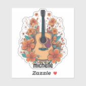Boheemse akoestische gitaar monogram sticker (Vel)