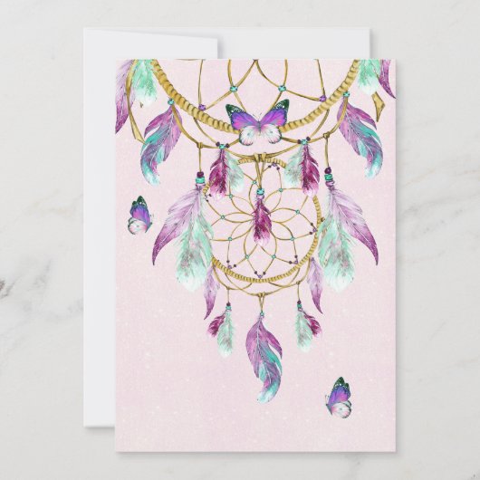 Boheemse Amerikaanse Indian Dream Catcher Baby sho Kaart (Achterkant)