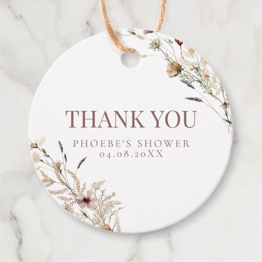 Boheemse Aquarel Bruidsmeisjes Bruiloftsfeest Bedankjes Labels (Voorkant)