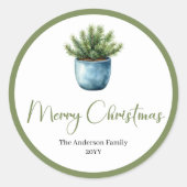 Boheemse Aquarel Kerst Krans Sticker (Voorkant)
