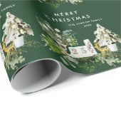 Boheemse Aquarel Kerstcompositie Vakantie Cadeaupapier (Rol Hoek)