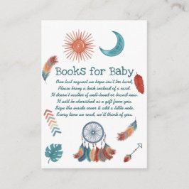 Boheemse Baby Shower Boeken voor Baby Informatiekaartje