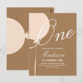 Boheemse ballon eerste verjaardagsfeest uitnodigin briefkaart (Voorkant / Achterkant)