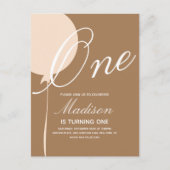 Boheemse ballon eerste verjaardagsfeest uitnodigin briefkaart (Voorkant)