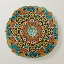 Boheemse Batik Mandala OM Yoga Ronde Kussen