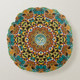 Boheemse Batik Mandala OM Yoga Ronde Kussen