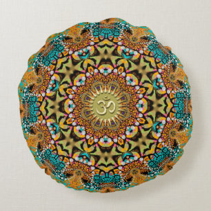 Boheemse Batik Mandala OM Yoga Ronde Kussen