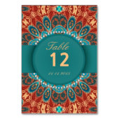 Boheemse Batik Trouwtafel Nummer Briefkaarten Kaart (Achterkant)