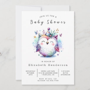 Boheemse betoverde uil Baby shower Kaart