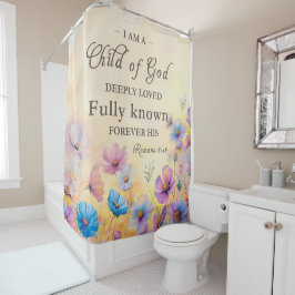 Boheemse Bijbeltekst Bloemengordijn voor de Douche Douchegordijn