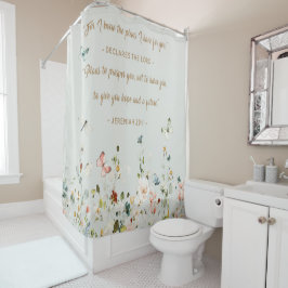Boheemse Bijbeltekst Bloemengordijn voor de Douche Douchegordijn