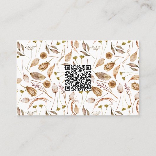 Boheemse bladeren met QR-code Visitekaartje (Achterkant)