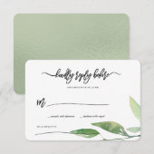 Boheemse Bladeren RSVP Kaartje (Voorkant / Achterkant)