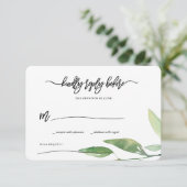 Boheemse Bladeren RSVP Kaartje (Staand voorkant)