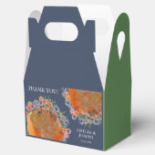 Boheemse Blauwe Boho Whimsical Wildflower Bruiloft Bedankdoosjes (Geopend)