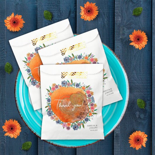 Boheemse Blauwe Boho Whimsical Wildflower Bruiloft Bedankzakje
