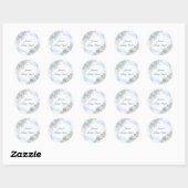 Boheemse Blauwe Roos Baby Shower Ronde Sticker (Vel)