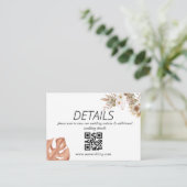 Boheemse Bloem Aardewerk Trouw QR Code Informatiekaartje (Staand voorkant)