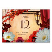 Boheemse bloem klassieke herfst tafel nummmerkaart kaart (Achterkant)