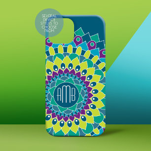 Boheemse Bloem met Monogrammen iPhone 15 Case