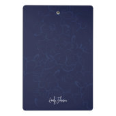 Boheemse Bloem Navy Naam Monogram Mini Klembord (Achterkant)