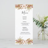 Boheemse bloem terracotta bruiloft menu (Staand voorkant)