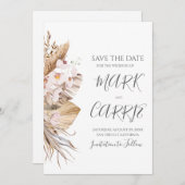 Boheemse bloem terracotta bruiloft save the date (Voorkant / Achterkant)