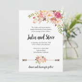 Boheemse bloem waterverf bloemen Boho bruiloft Kaart (Staand voorkant)