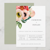 Boheemse bloemboeket trouw uitnodiging (Voorkant / Achterkant)