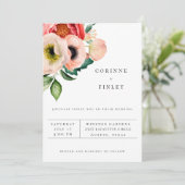 Boheemse bloemboeket trouwuitnodiging aankondiging (Staand voorkant)